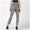 Dropship Women's Polyester Animal Print Elasticated Trousers (Black - White)