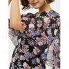 Dropship Women's Polyester Chain Print Cap Sleeve Calf-length Dress (Multicolor)