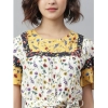 Dropship Women's Polyester Floral Flutter Above Knee Dress (Multicolor)