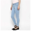 Dropship Women's Denim Distressed Buttoned Jeans (Blue)