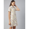 Dropship Women's Polyester Floral Short Sleeve Above Knee Dress (Multicolor)