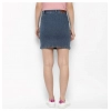 Dropship Women's Denim Front Pocket Buttoned Skirt (Blue)