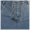 Dropship Women's Denim Draw String Buttoned Skirt (Blue)