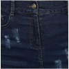 Dropship Women's Denim Distressed Buttoned Skirt (Blue)