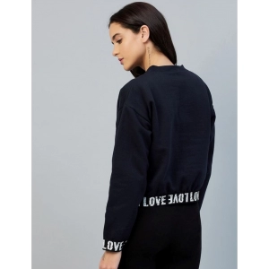 Generic Women's Fleece Solid Long Sleeves Sweatshirt (Navy)