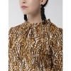 Women's Polyester Printed Bell Sleeve Top (Orange - Black) Women's Polyester Printed Bell Sleeve Top (Orange - Black)
