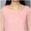 Women's Polyester Solid Tier Sleeve Top (Pink)