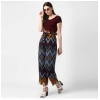 Dropship Women's Polyester Chevron Elasticated Trousers (Multicolor)