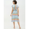 Dropship Women's Satin Striped Short Sleeve Knee-Length Dress (Multicolor)