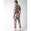 Dropship Women's Polyester Floral Half Sleeve Jumpsuit (Pink)