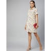 Dropship Women's Polyester Floral Short Sleeve Above Knee Dress (Multicolor)