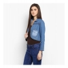 Women's Denim Smocking 3-4th Sleeves Shrug (Blue) Women's Denim Smocking 3-4th Sleeves Shrug (Blue)
