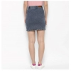 Dropship Women's Denim Tie Up Buttoned Skirt (Blue)