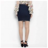 Dropship Women's Denim Distressed Buttoned Skirt (Blue)