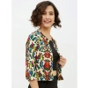 Women's Polyester Floral 3-4th Sleeves Shrug (Multicolor)