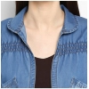Women's Denim Smocking 3-4th Sleeves Shrug (Blue) Women's Denim Smocking 3-4th Sleeves Shrug (Blue)