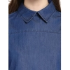 Women's Denim Solid Cold Shoulder Regular Top (Blue)