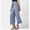 Dropship Women's Polyester Striped Elasticated Trousers (Blue)