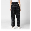 Dropship Women's Polyester Checkered Elasticated Trousers (Black - White)