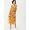 Dropship Women's Polyester Floral Long Sleeves Calf-length Dress (Multicolor)