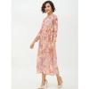 Dropship Women's Polyester Printed Long Sleeves Calf-length Dress (Multicolor)
