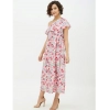 Dropship Women's Polyester Floral One Shoulder Calf-length Dress (Multicolor)