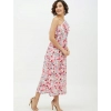 Dropship Women's Polyester Floral One Shoulder Calf-length Dress (Multicolor)