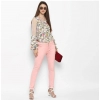 Dropship Women's Denim Solid Buttoned Jeans (Pink)