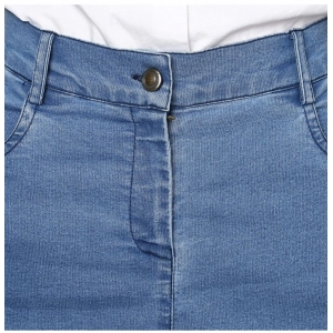 Generic Women's Denim Washed Buttoned Skirt (Blue)
