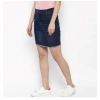 Dropship Women's Denim Stitching Pattern Buttoned Skirt (Blue)