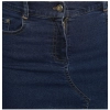 Dropship Women's Denim Stitching Pattern Buttoned Skirt (Blue)