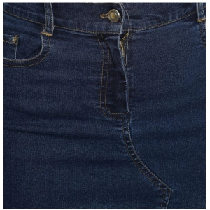 Generic Women's Denim Stitching Pattern Buttoned Skirt (Blue)