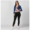 Women's Denim Ruffled Long Sleeves Shrug (Navy Blue) Women's Denim Ruffled Long Sleeves Shrug (Navy Blue)