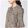 Women's Polyester Animal Print Bell Sleeve Top (Orange - Black)