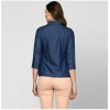 Women's Denim Solid 3-4th Sleeves Top (Blue) Women's Denim Solid 3-4th Sleeves Top (Blue)