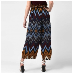 Generic Women's Polyester Chevron Elasticated Trousers (Multicolor)