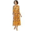 Dropship Women's Polyester Floral Long Sleeves Calf-length Dress (Multicolor)