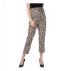 Dropship Women's Polyester Animal Print Elasticated Trousers (White - Yellow)
