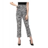 Dropship Women's Polyester Animal Print Elasticated Trousers (Black - White)