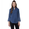 Women's Denim Solid Bell Sleeve Regular Top (Blue Denim) Women's Denim Solid Bell Sleeve Regular Top (Blue Denim)