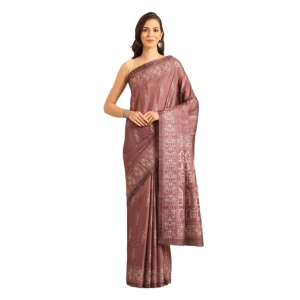 Generic Women's Cotton Printed Saree With Unstitched Blouse 5.5Mtr (OnionPink)
