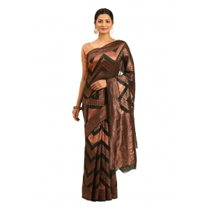 Generic Women's Cotton Woven Design Saree With Unstitched Blouse 5.5Mtr (Green)