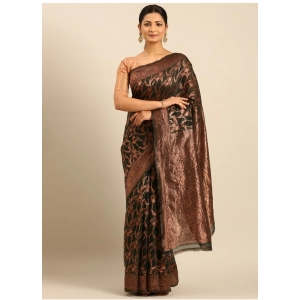 Generic Women's Cotton Woven Design Saree With Unstitched Blouse 5.5Mtr (Green)