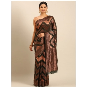Generic Women's Cotton Woven Design Saree With Unstitched Blouse 5.5Mtr (Green)