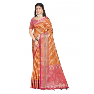 Generic Women's Silk Woven Design Saree With Unstitched Blouse 5.5Mtr (Mustard)