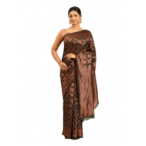 Generic Women's Cotton Woven Design Saree With Unstitched Blouse 5.5Mtr (Green)