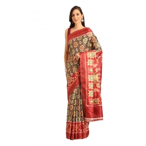 Generic Women's Cotton Printed Saree With Unstitched Blouse 5.5Mtr (Multicolor)