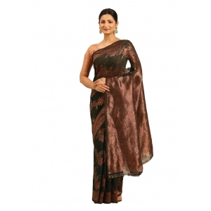 Generic Women's Cotton Woven Design Saree With Unstitched Blouse 5.5Mtr (Green)