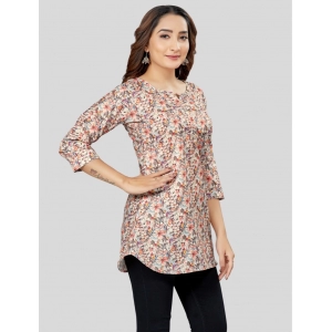 Generic Women's Cotton Blend Round Neck 3/4 Sleeves Short Top (Multicolor)