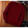 Men's Casual Fleece Solid Round Neck Long Sleeves Sweatshirt (Maroon) Men's Casual Fleece Solid Round Neck Long Sleeves Sweatshirt (Maroon)